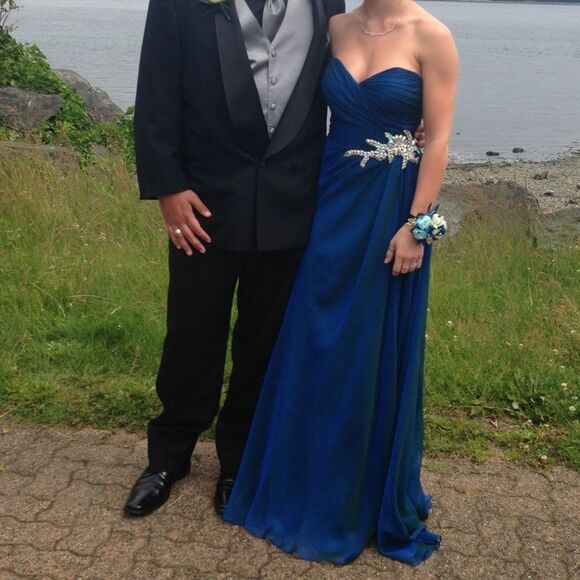 ✨ LaFemme Blue/Teal Prom Dress - Perfect for Your Special Day! ✨ - Picture 1 of 4